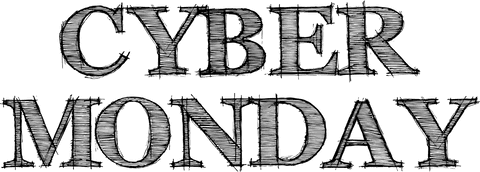 Black Transparent Cyber Monday Sale Sign Discount Display