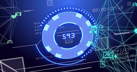 Futuristic HUD Display with Digital Analytics Interface