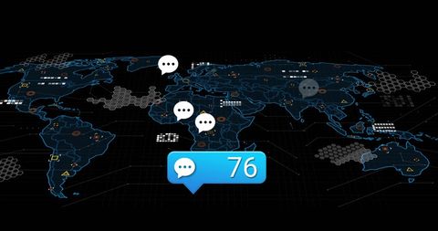 Digital World Map Showing Global Data Connections - Download Free Stock Images Pikwizard.com