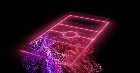 Futuristic Neon Sports Field with Digital Smoke Effects - Download Free Stock Images Pikwizard.com