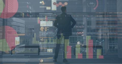Businessman Analyzing Interactive Digital Interface with Statistical Data - Download Free Stock Images Pikwizard.com
