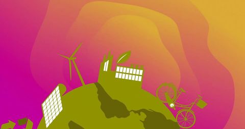 Abstract ecology concept with sustainability icons