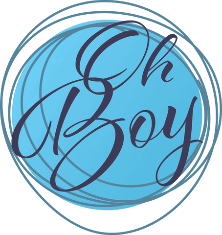 Blue 'Oh Boy' Text Design on Transparent Background