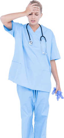 Transparent Woman Wearing Scrubs Facing Headache Stress - Download Free Stock Videos Pikwizard.com
