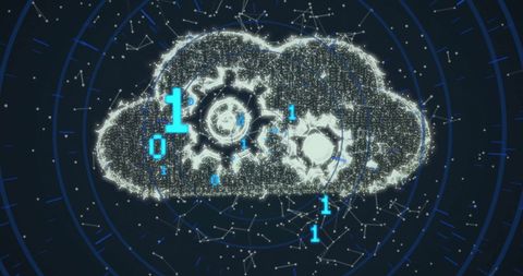 Binary Code Flowing Around Digital Cloud - Download Free Stock Images Pikwizard.com