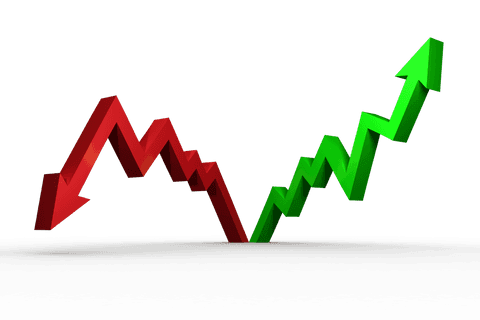 Transparent Red and Green Arrow Graph Turning Negative to Positive - Download Free Stock Videos Pikwizard.com