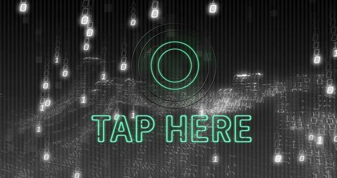 Digital Interface Prompt with Tap Here on Binary Matrix - Download Free Stock Images Pikwizard.com