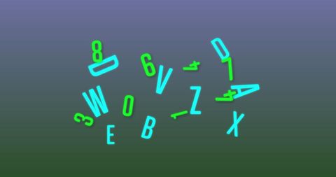 Neon Letters and Numbers Floating on Gradient Background - Download Free Stock Images Pikwizard.com