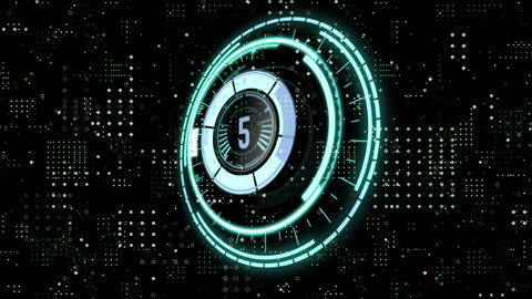 Neon Countdown Clock with Futuristic Digital Interface