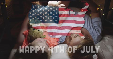 Mother and Daughter Celebrating Independence Day in Fort