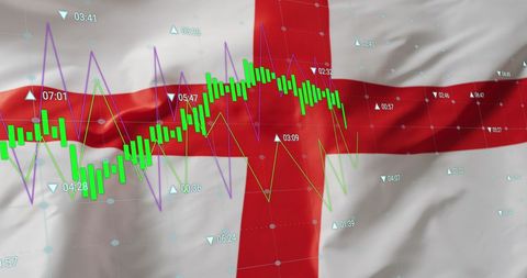 Financial analysis overlay drape england’s cross