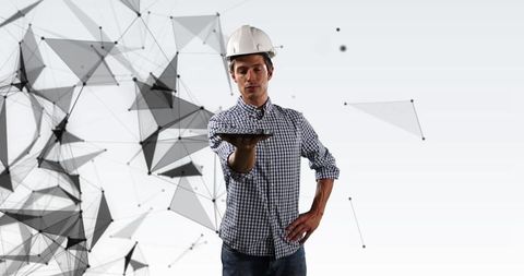 Architect Envisioning Digital Future with Network Connections