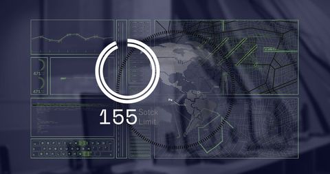 Global Financial Data Processing on Futuristic Interface - Download Free Stock Images Pikwizard.com