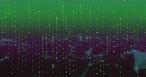 Binary Code and Digital Network Background with Neon Glow - Download Free Stock Images Pikwizard.com