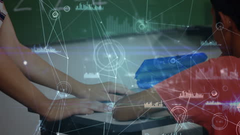 Teacher Assisting Student with Digital Connection Concepts