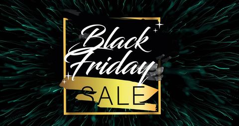 Black Friday Sale with Festive Fireworks Background