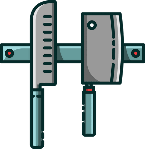 transparent illustration of knives on magnetic strip vector art - Download Free Stock Videos Pikwizard.com