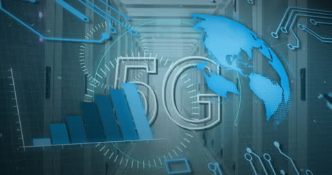 Futuristic Digital Network Interface Incorporating 5G and Global Connectivity