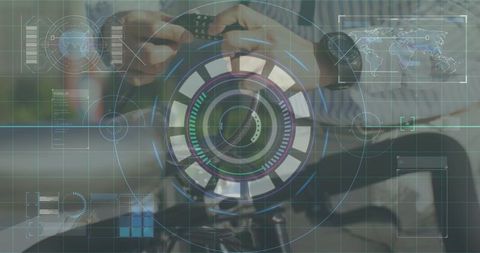 Adjusting Cycling Computer with Futuristic Dashboard