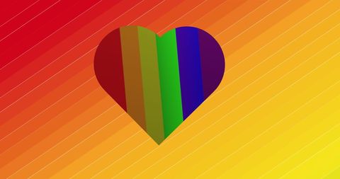 Colorful Spinning Rainbow Heart on Gradient Background