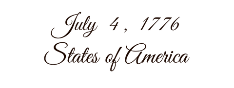 Elegant calligraphy text of july 4, 1776 on transparent background