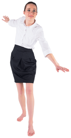 young businesswoman performing dramatic balancing act, transparent background - Download Free Stock Videos Pikwizard.com