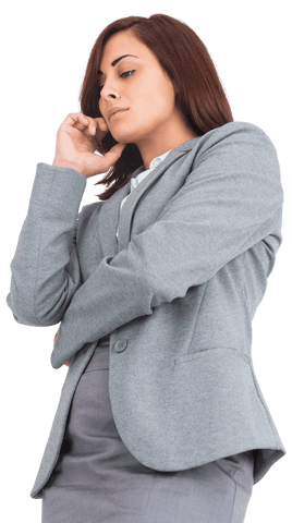 Confident Businesswoman on Transparent Background