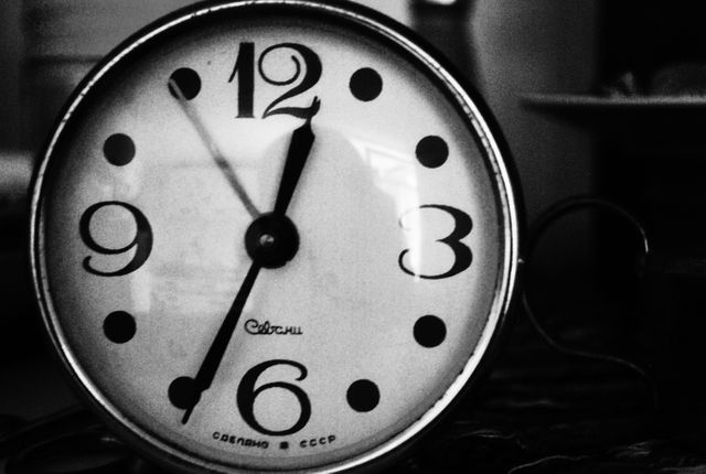 Vintage Soviet-era Alarm Clock Showing Time - Download Free Stock Photos Pikwizard.com