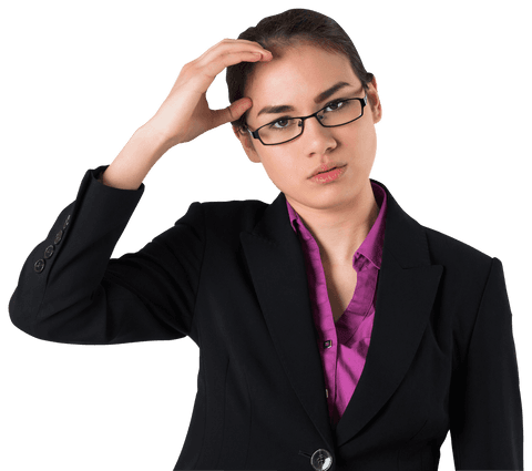 transparent businesswoman scratching head confused professional - Download Free Stock Videos Pikwizard.com