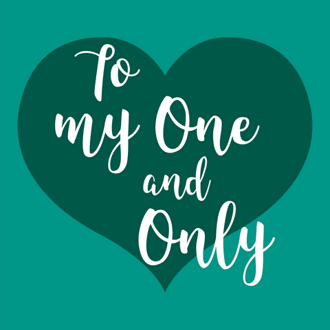 Transparent green valentine's heart with romantic text
