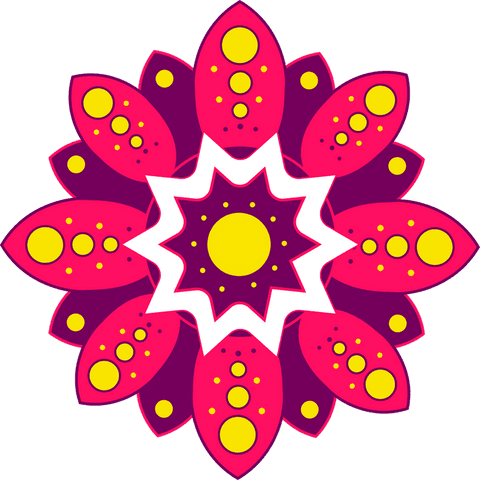 colorful floral mandala on transparent background with magenta petals - Download Free Stock Videos Pikwizard.com