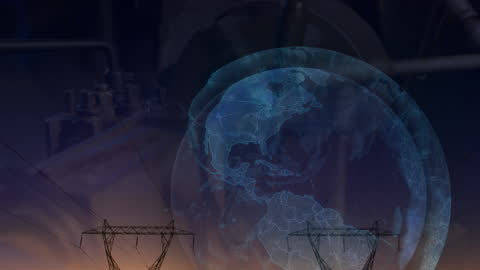 Global Network Connections with Transparent Globe Overlay