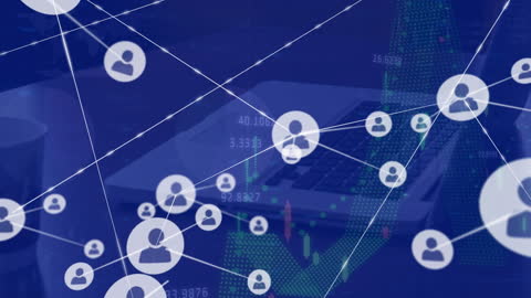 Digital Networking Connections with Communication Icons