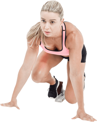 transparent female athlete starting race training pose - Download Free Stock Videos Pikwizard.com