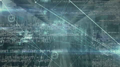 Digital Data Streams and Network Connectivity in Modern Server Room