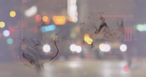 Abstract Blur and Paper Animation in Night City