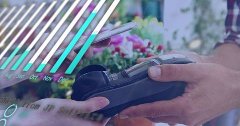 Contactless Payment Technology with Digital Financial Graphics