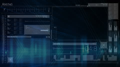 Futuristic Data Processing Interface Concept on Dark Background