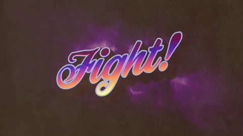 Retro Stylized Text 'Fight!' on Colorful Background