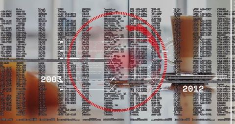 Futuristic beverage with digital data overlay