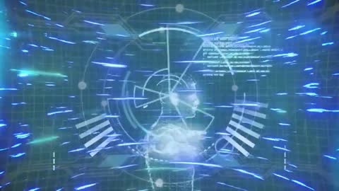 Futuristic Technology Interface with Glowing Blue Visualizations