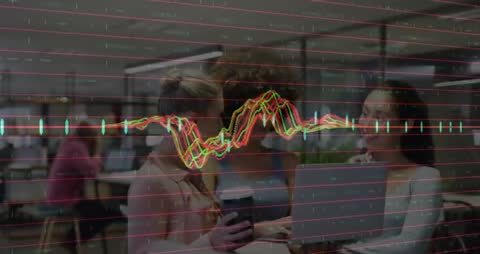 Team Collaboration Focusing on Digital Analytics in Modern Office