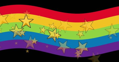 Vibrant Rainbow Background with Stars Celebrating Love and Equality
