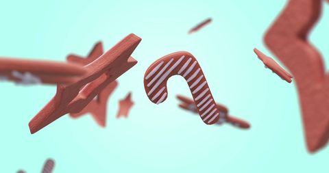 Gingerbread Cookies Floating in Air Celebrating Christmas