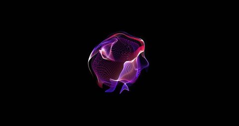 Abstract 3D Digital Ribbon with Purple and Pink Hues