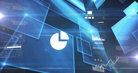 Futuristic Digital Interface with Graphs and Charts Animation