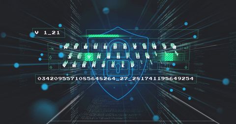 Cybersecurity Digital Encryption Concept with Shield - Download Free Stock Images Pikwizard.com