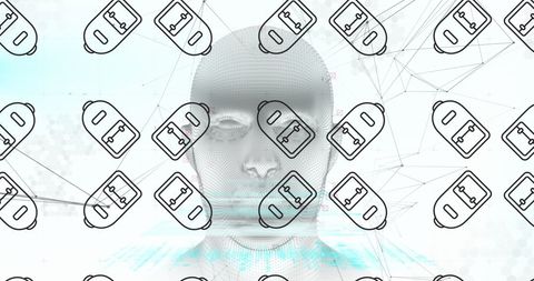 Conceptual Digital Human with Tech Overlays