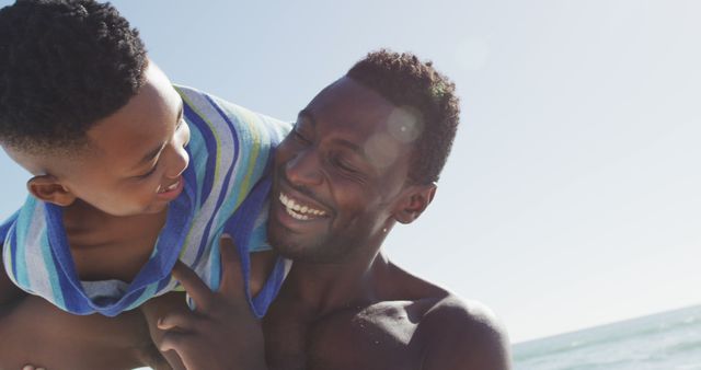 Father and Son Enjoying Time Together at Beach - Download Free Stock Images Pikwizard.com