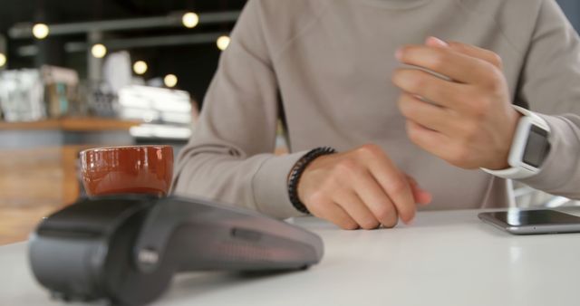 Person Making Digital Payment at Café - Download Free Stock Images Pikwizard.com